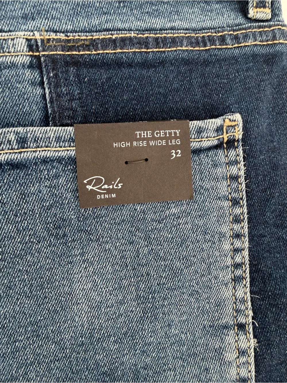 Rails The Getty Paneled High Rise Wide Leg Blue Jeans Women's - Size 32